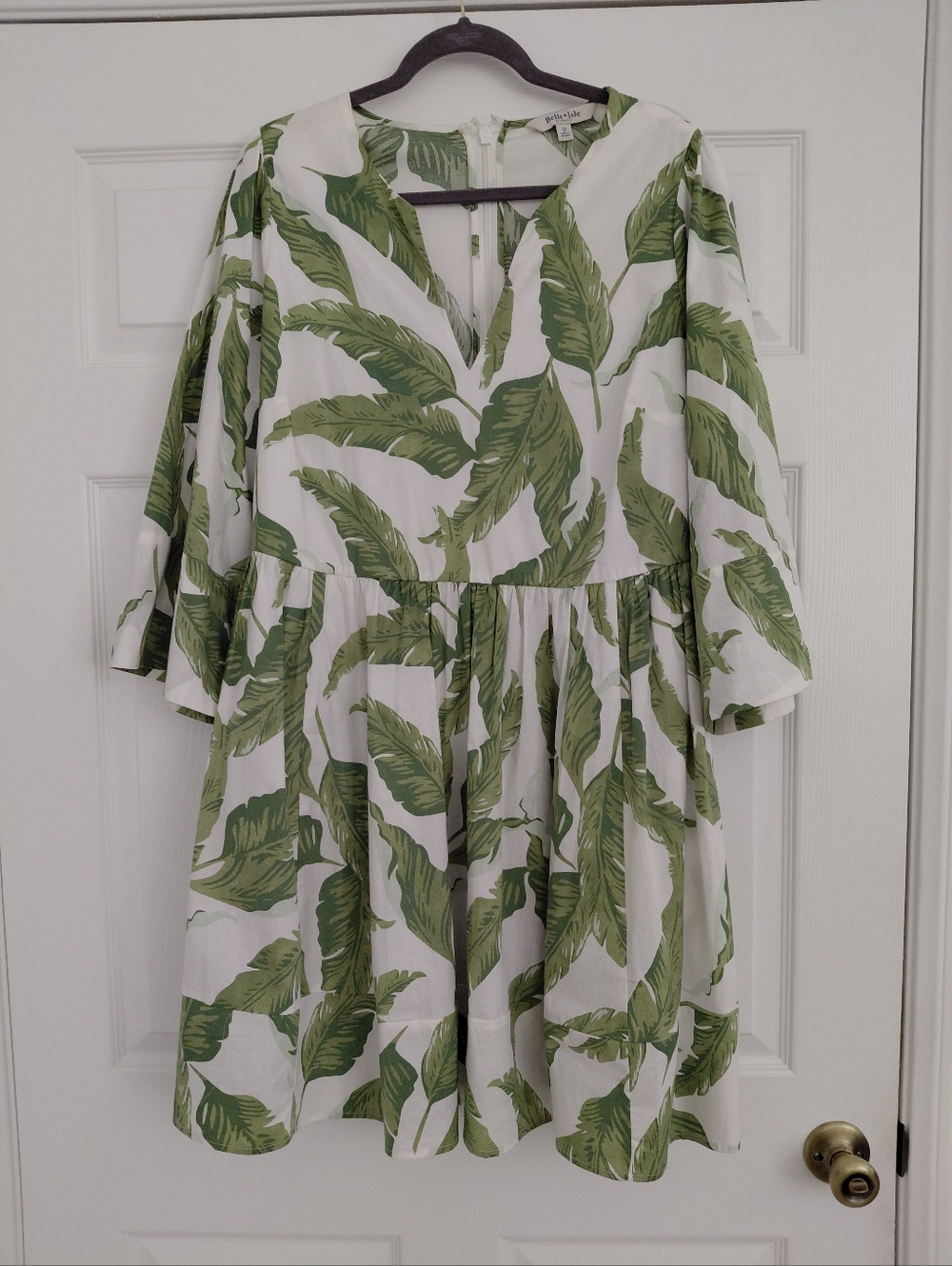 Torrid- Green Palm Leaf V-Neck Tiered Dress